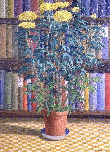 花盆里的黄色菊花 作者 查尔斯·金纳