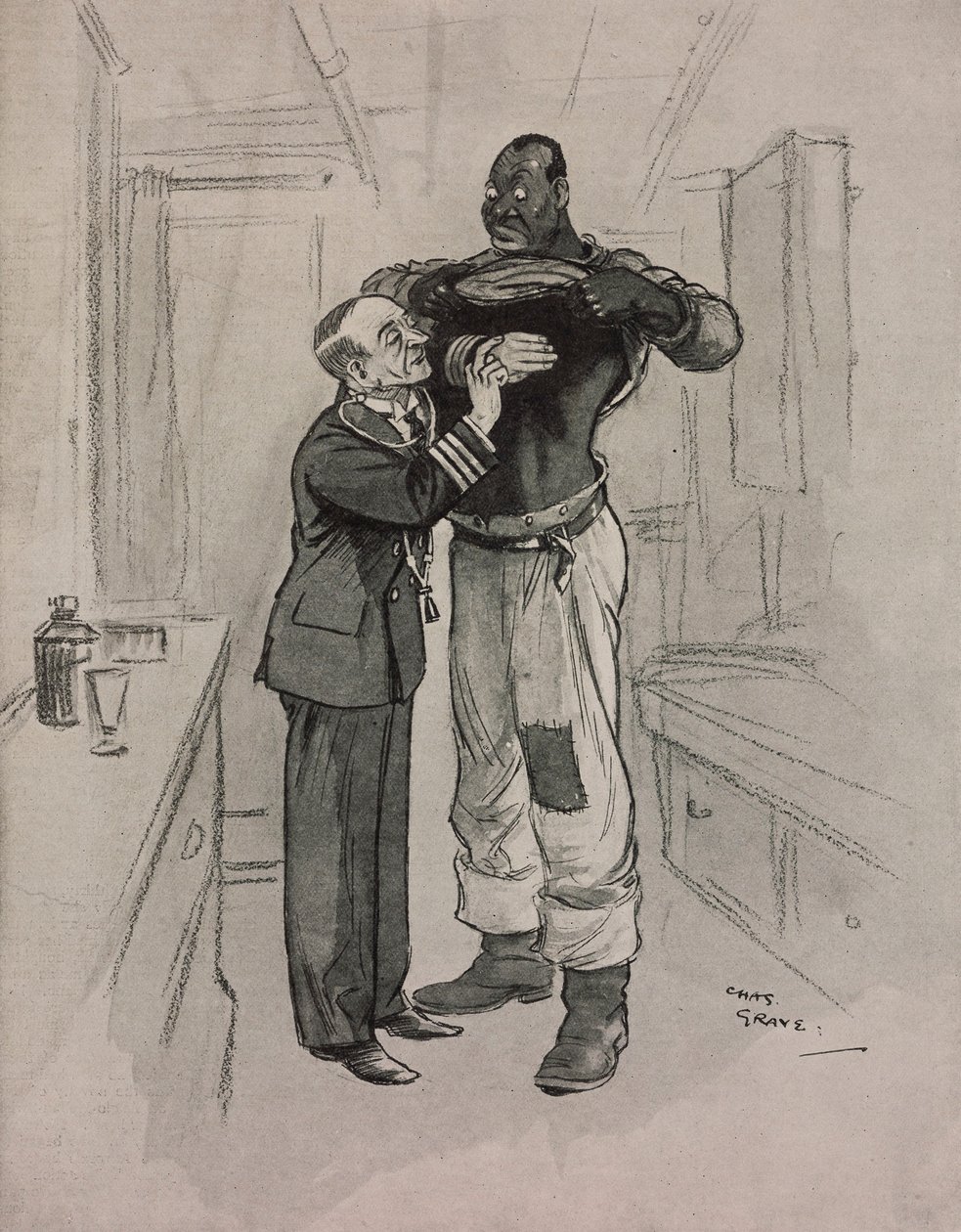 黑死病，一种忧郁症，查斯·格雷夫（Chas Grave，1886-1944 年）的漫画，出自《Tatler》，第 1415 期，8 月 8 日 作者 查尔斯坟墓