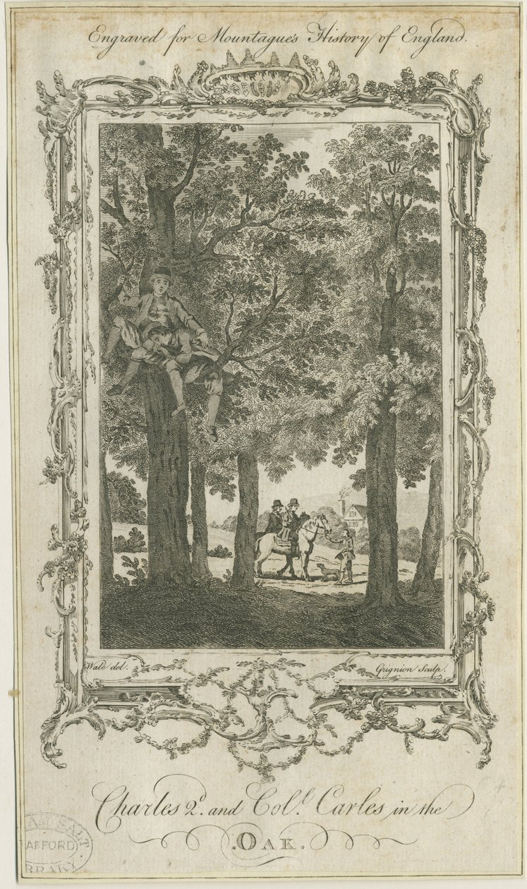 Boscobel-The Royal Oak：雕刻，nd [？19th cent] 作者 查尔斯·格里尼翁