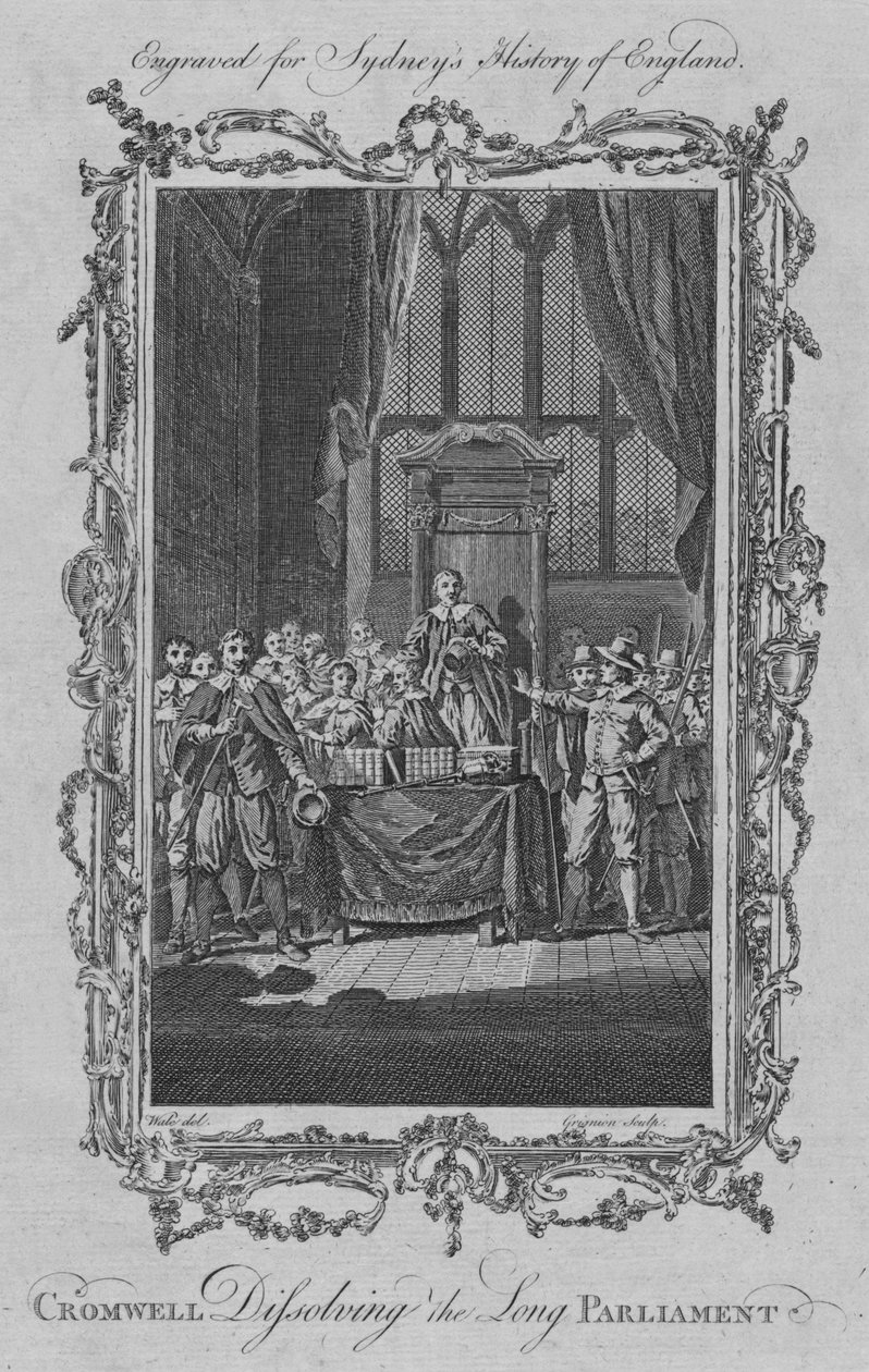 克伦威尔（Cromwell）解散了长议会，1773年。 作者 查尔斯·格里尼翁
