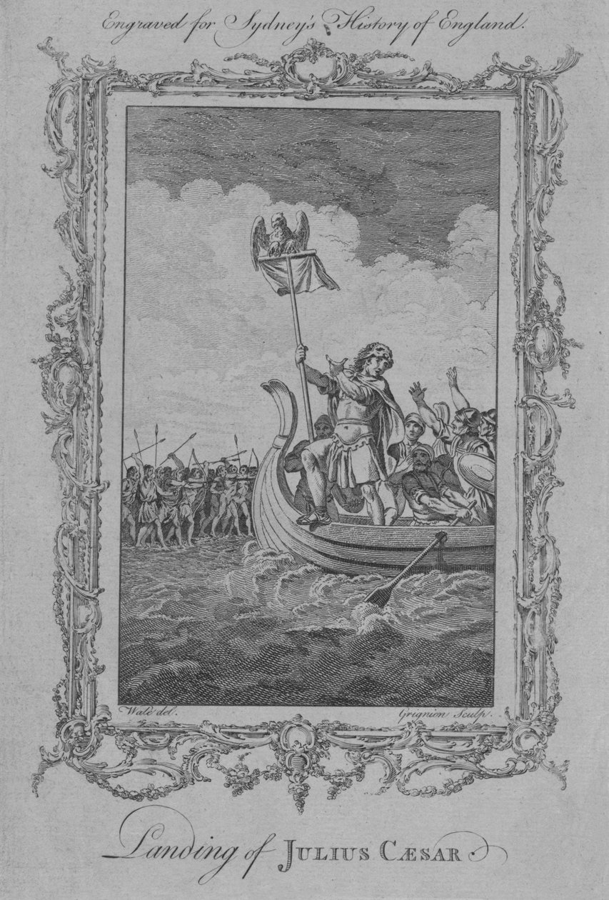 朱利叶斯·凯撒（Julius Caesar）登陆，1773年。 作者 查尔斯·格里尼翁