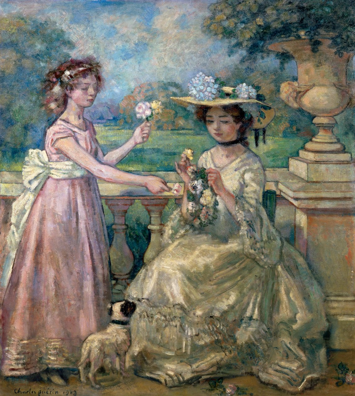 阳台上的两个女孩》，1903年。   作者 查尔斯·盖林