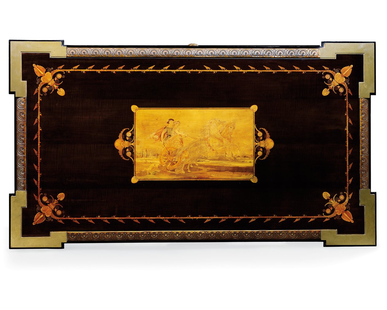 拿破仑三世表，由让·布兰德利（Jean Brandely）设计，镶嵌由E. Varlot，巴黎，约1850-75年（ormolu，镀金铜，乌木和梧桐） 作者 查尔斯·纪尧姆·迪尔