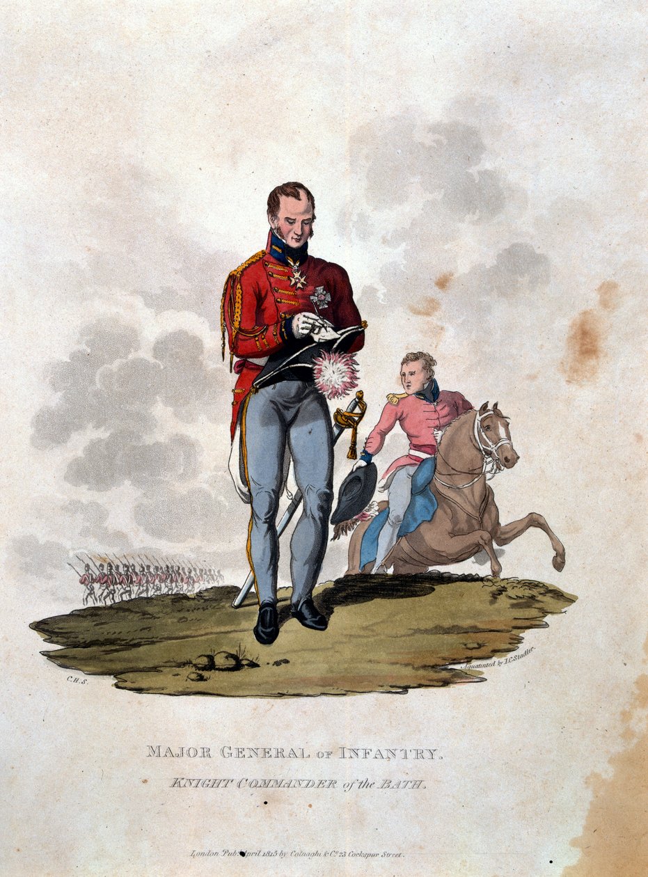 根据最新规定1812&39;，由英国帝国军队服装少将，巴斯骑士指挥官，由JC Stadler雕刻，由Colnaghi und Co.出版。 作者 查尔斯·汉密尔顿·史密斯