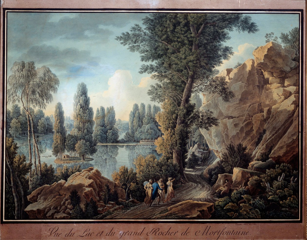 Le grand rock et le lac du parc de Mortefontaine 水彩画 作者：Charles Hippolyte Cassas（1800-1846 年） 19 世纪 巴黎，马尔莫坦博物馆 作者 查尔斯·伊波利特·卡萨斯