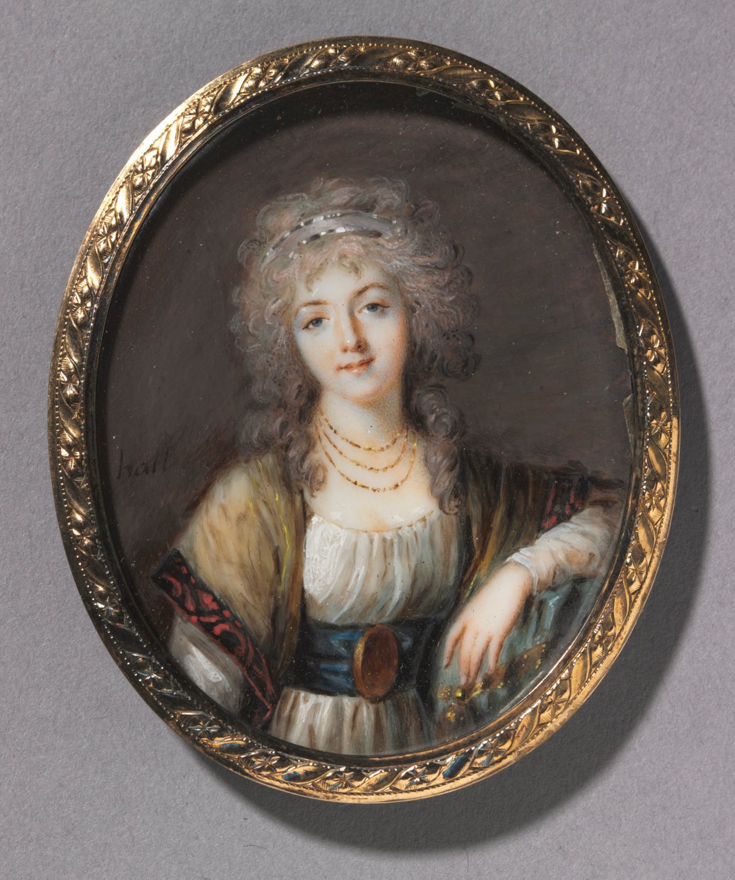 一个年轻女子的画像，c。 1785年。 作者 查尔斯·汉纳德