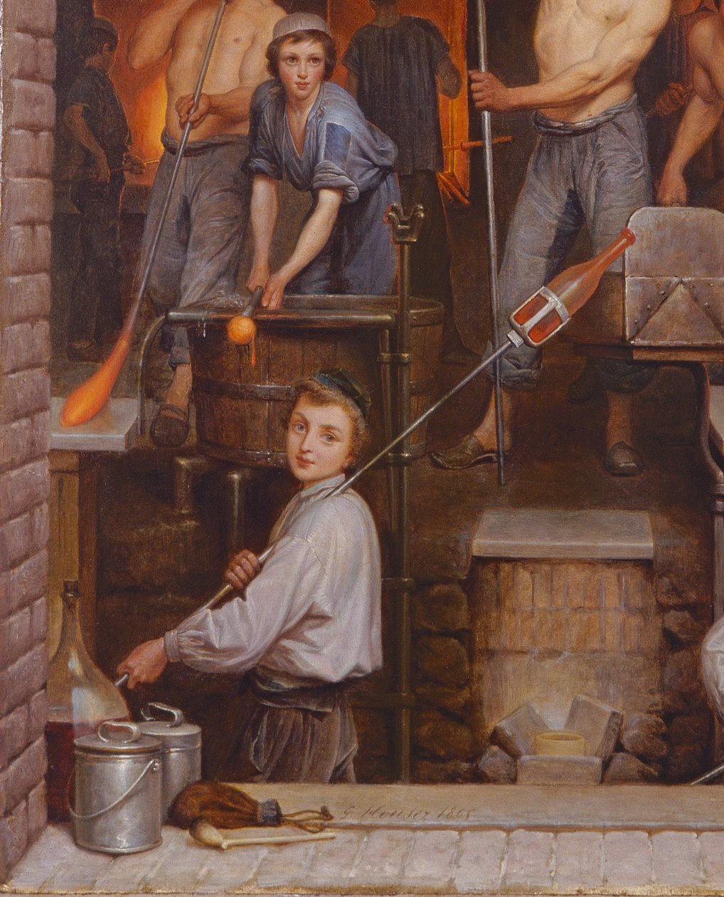 内部的熔炉，1865年油画布细节191514 作者 查尔斯·豪斯（Charles Housez）