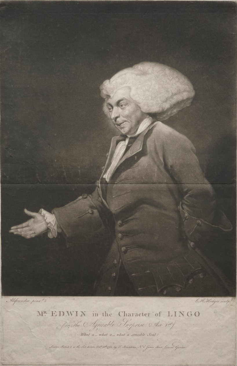 埃德温（Edwin）先生，1784年饰演Lingo。 作者 查尔斯·霍华德·霍奇斯