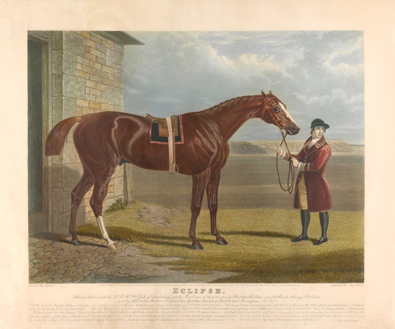 日食"/"它于1764年由H.R.H. Wm.坎伯兰的库克（Wm.R.H. Cuke of Cumberland）饲养，马尔斯克（Marsk）是 "飞天 "柴尔德斯（Flying Childers）的亲兄弟、加特莱特柴尔德斯（Gartletts Childers）的儿子。 作者 查尔斯·亨特