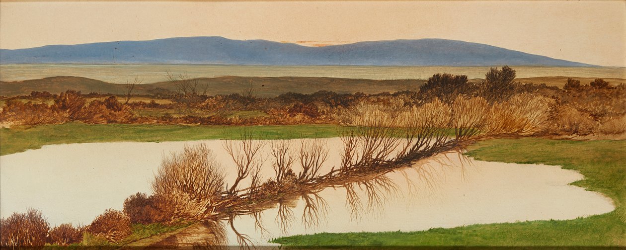 池塘上的夕阳（板油画） 作者 查尔斯·赫顿·李尔