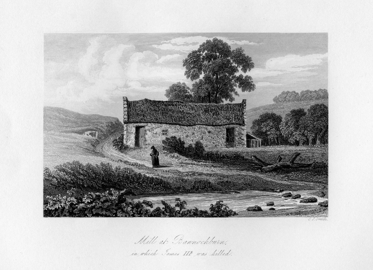 班诺克本（Bannockburn）的米尔（Mill），1488年和1840年在苏格兰詹姆士三世（James III）遇难。 作者 查尔斯·史密斯