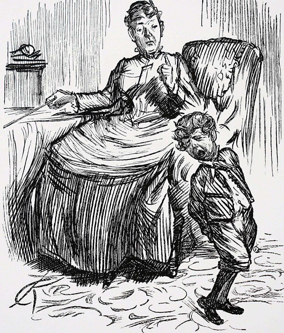A mother punishing her naughty boy 作者 查尔斯·基恩