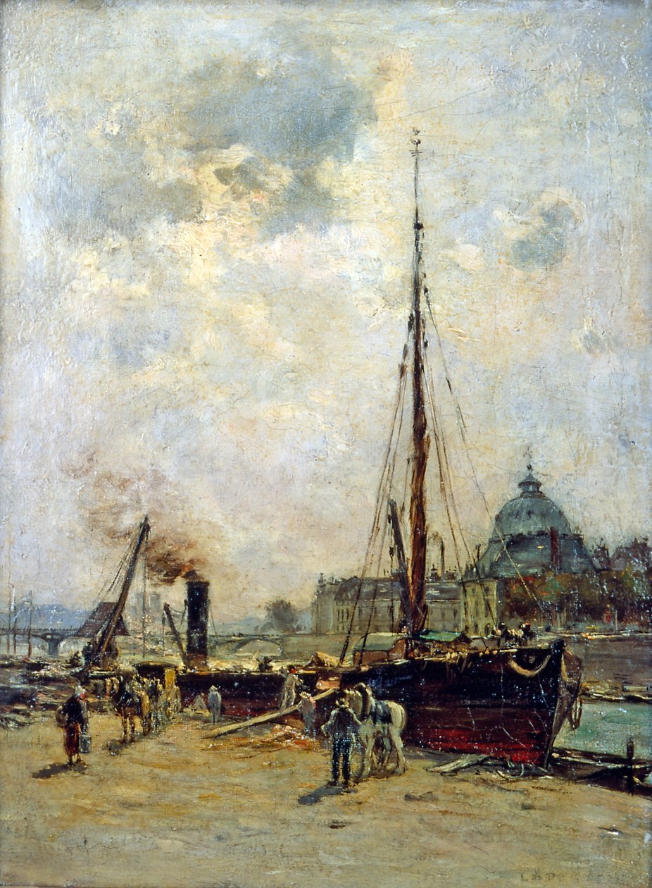 View of the Institute (oil on canvas) 19th century 作者 查尔斯·拉波斯托莱特