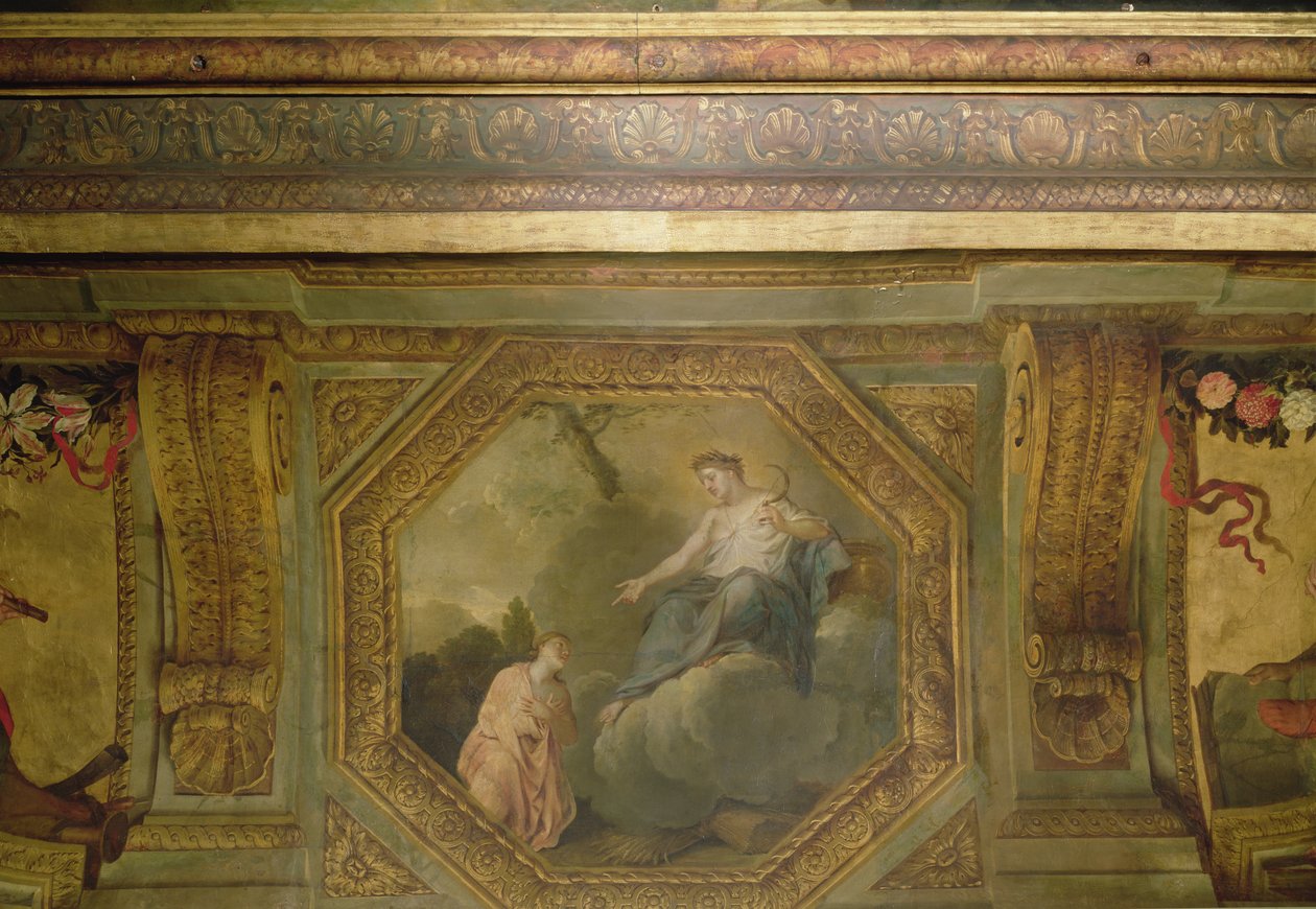 HôtelLaRivière酒店的天花板精致的Psyche乞求Ceres，1653年布面油画 作者 查尔斯·勒布朗