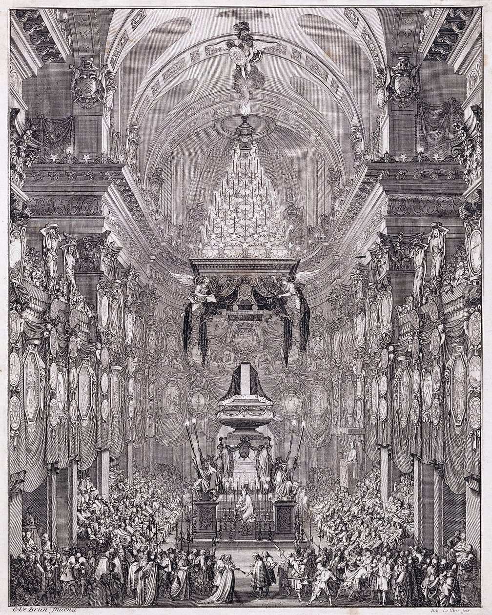 罗纳河谷歌剧院陵墓，Saint-Honore街，以纪念法国政治家Pierre Seguier，1672年5月，约1770-1780年（780刻） 作者 查尔斯·勒布朗