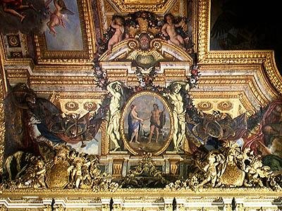 Galerie des Glaces画的天花板上的两海会议 作者 查尔斯·勒布朗