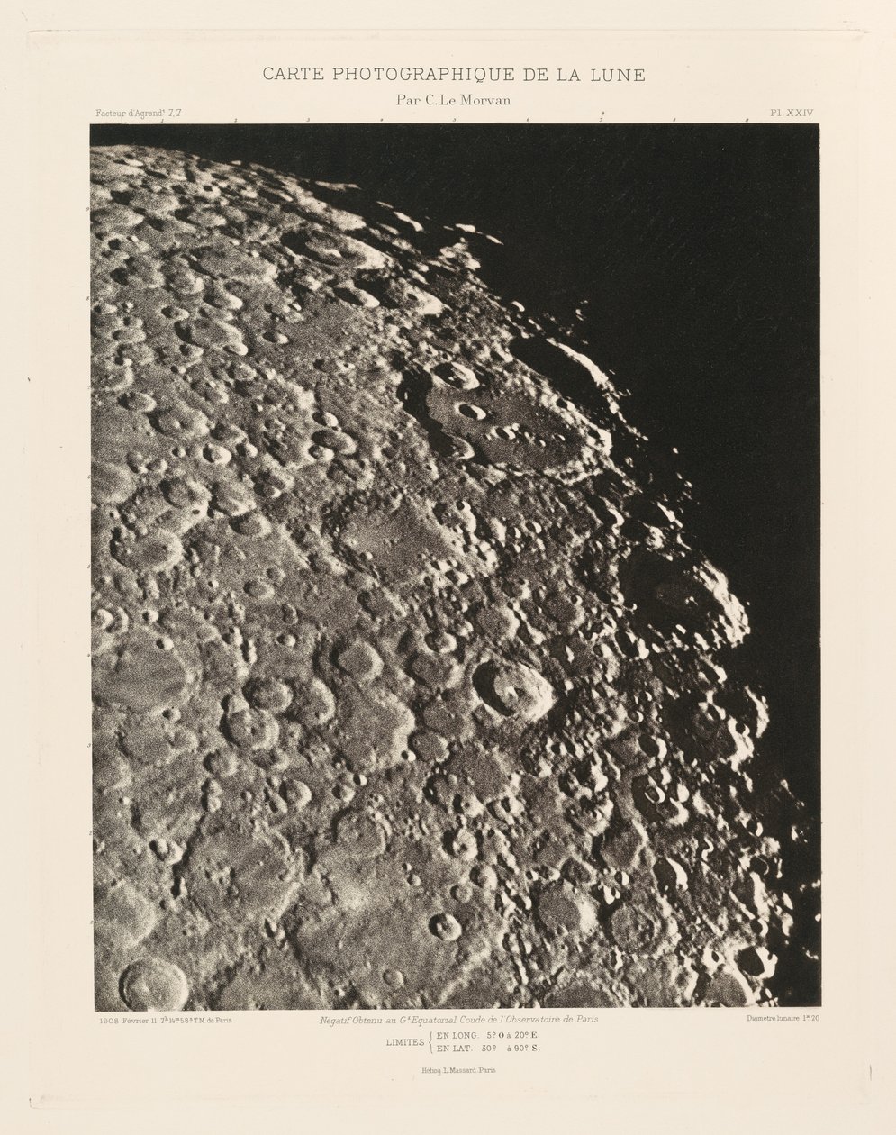 Carte photographique de la lune, planche XXIV（月球摄影图，图版 XXIV），2 月 11 日 作者 查尔斯·勒莫万