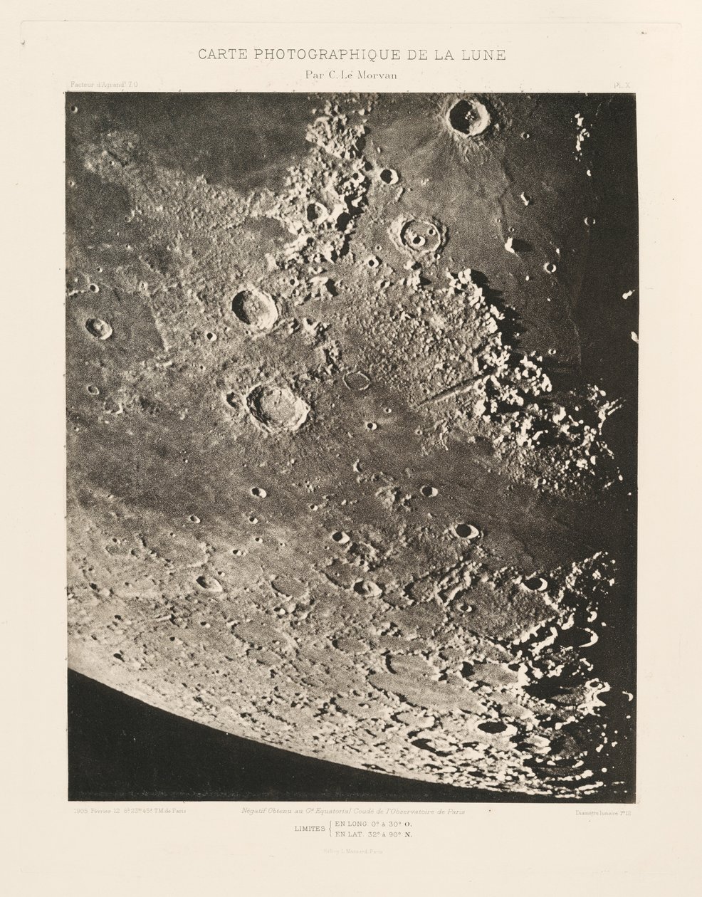 Carte photographique de la lune, planche X（月球摄影图，图版 X），2 月 12 日 作者 查尔斯·勒莫万