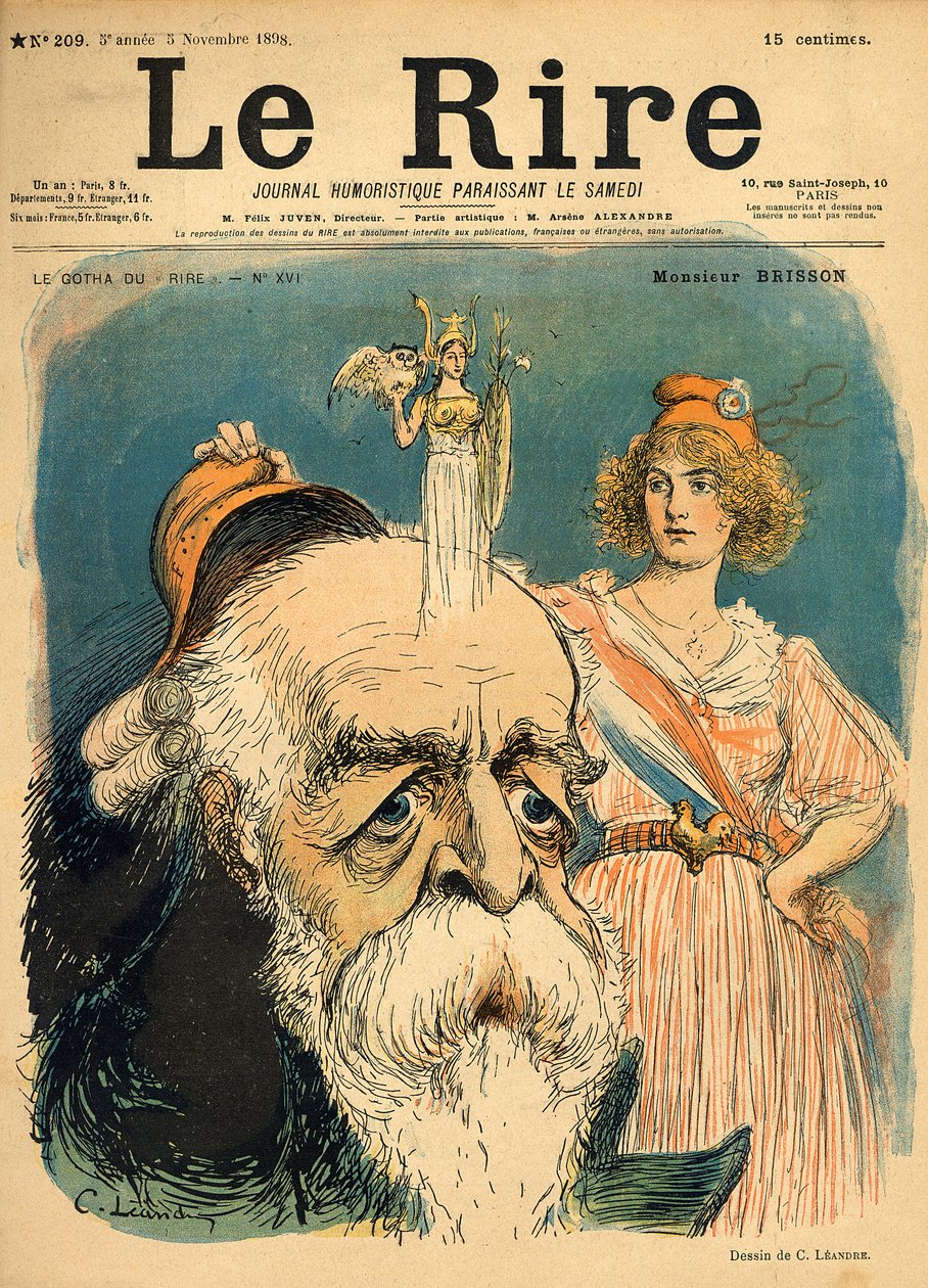 Henri Brisson的漫画，来自&39;Le Rire&39;的封面，1898年11月5日 作者 查尔斯·莱安德烈