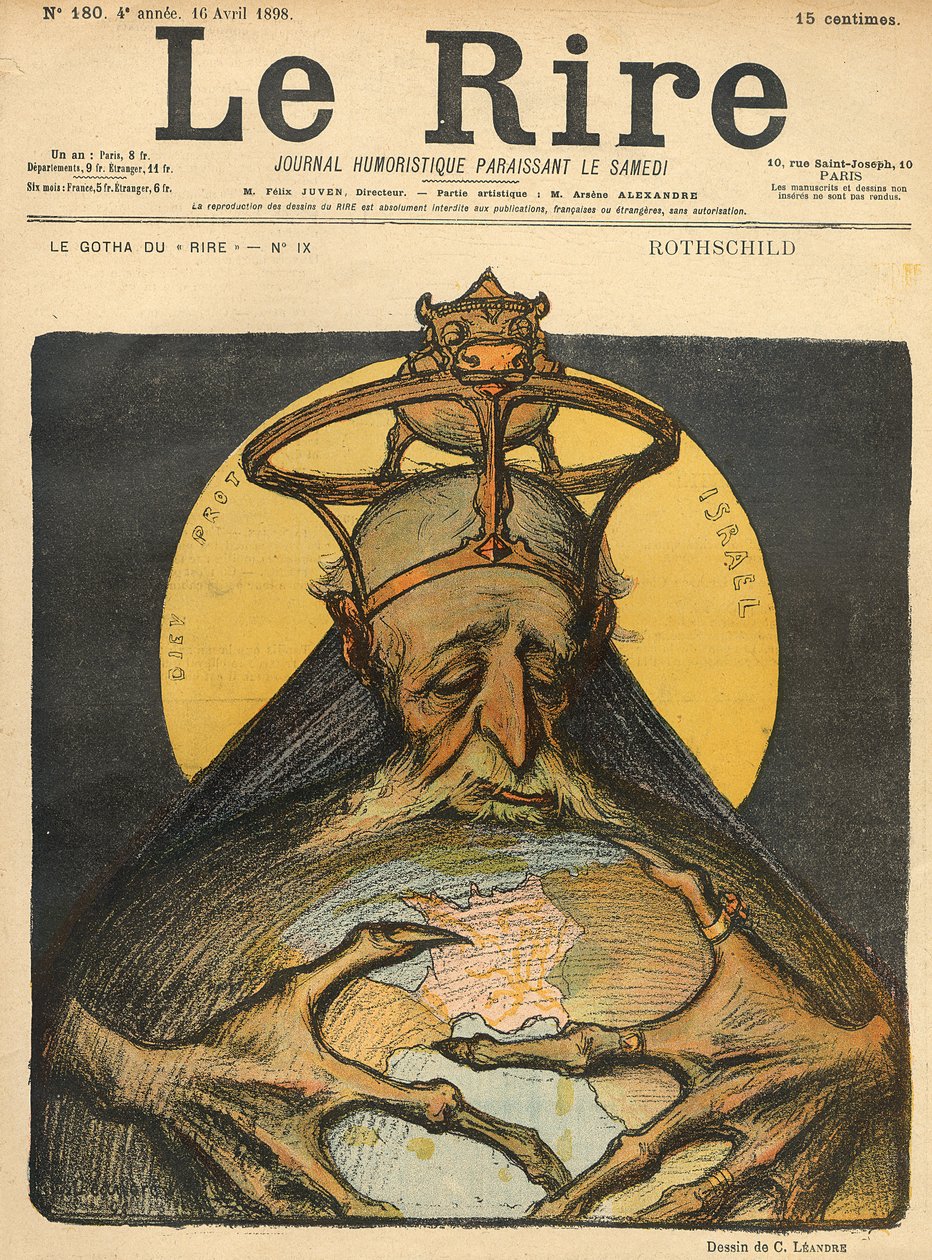 罗斯柴尔德家族的漫画，来自&39;Le Rire&39;的封面，1898年4月16日 作者 查尔斯·莱安德烈