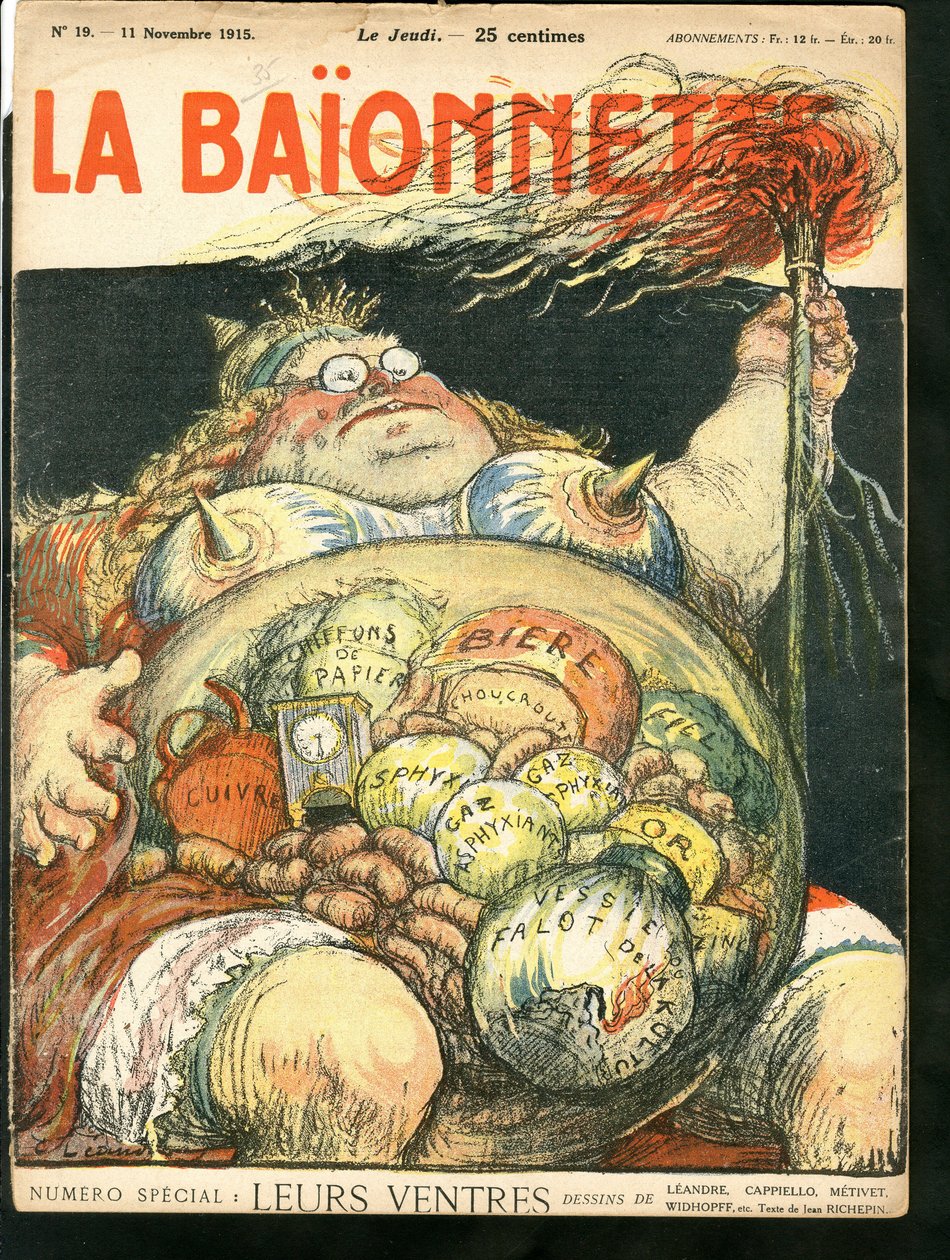 “La Baionnette”的封面，Satirical en Colors 作者 查尔斯·莱安德烈
