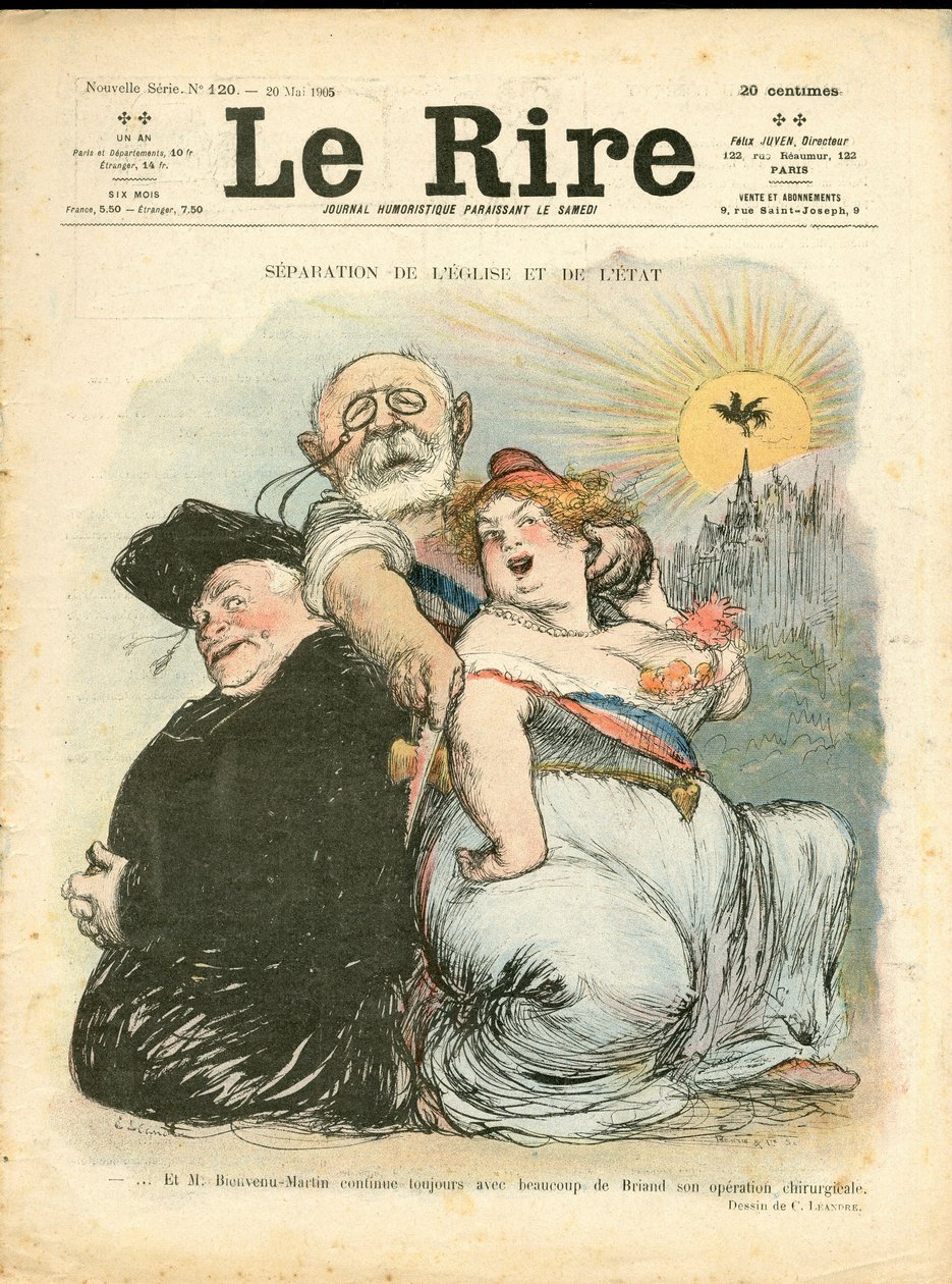 “The Laughter”封面，第 120 期，Satirique en Couleurs 作者 查尔斯·莱安德烈