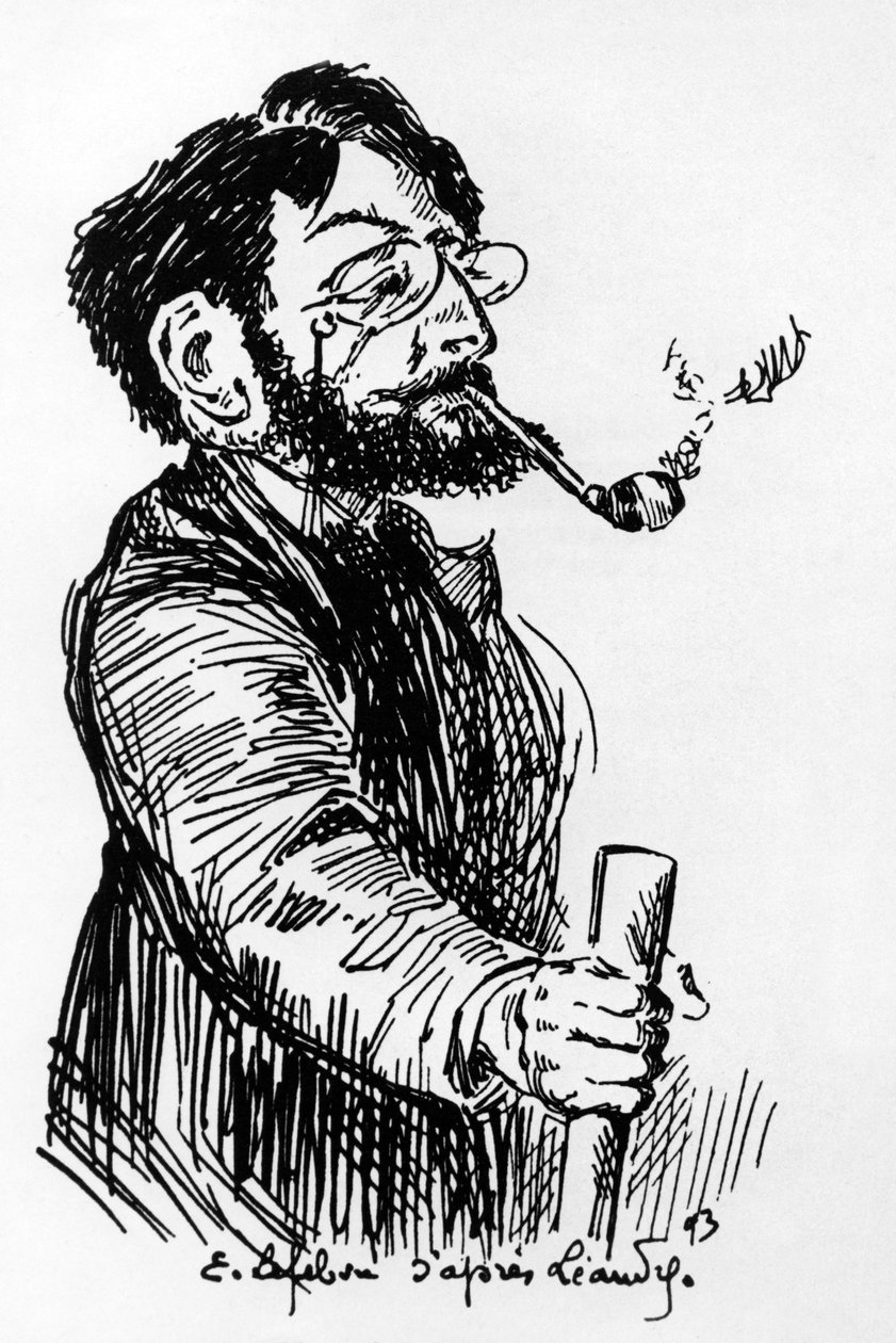 Henri Riviere (1864-1951) 法国艺术家和设计师（在Cabaret Le Chat Noir的皮影戏），E. Lefebvre在Leandre之后绘制的图画 作者 查尔斯·莱安德烈