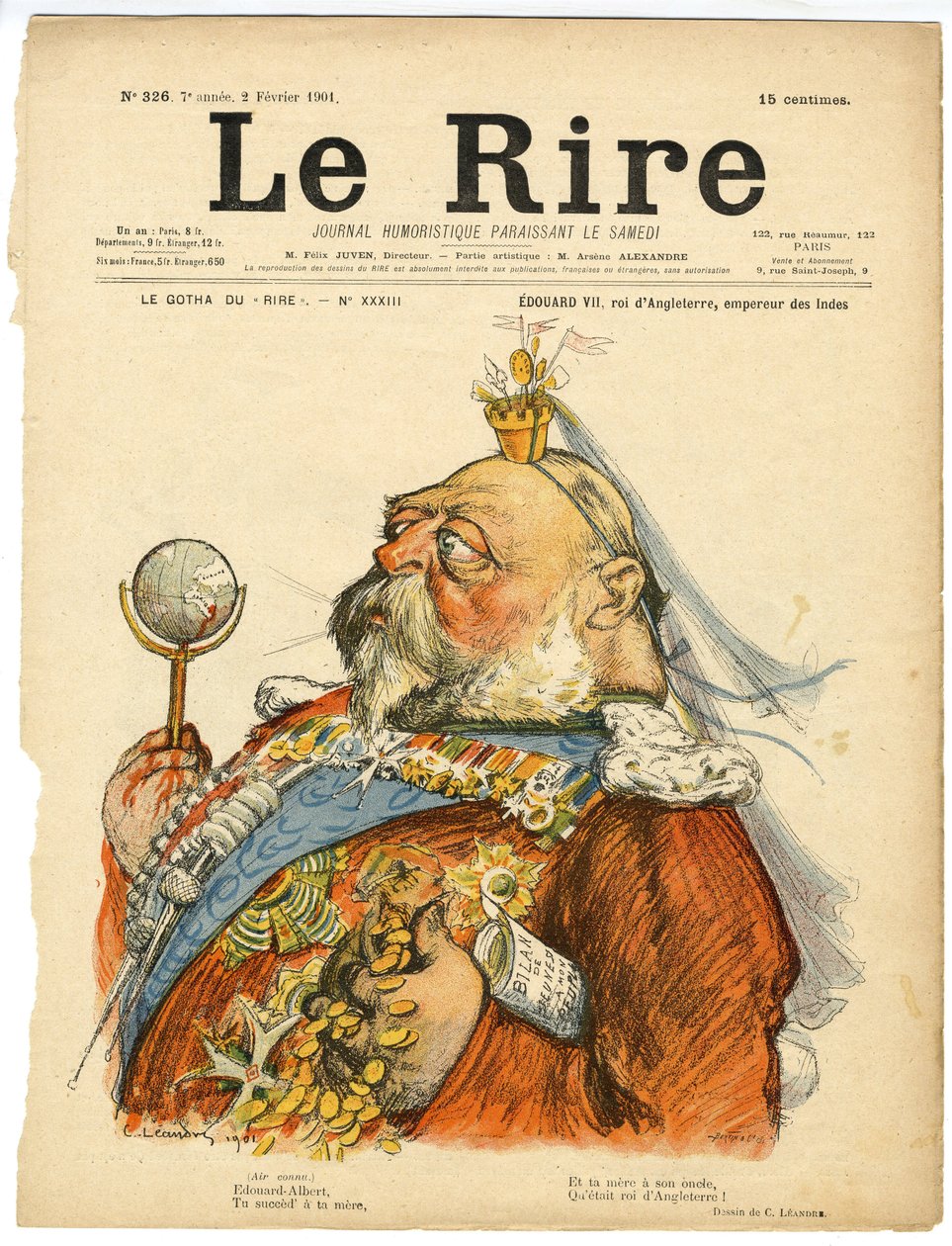 Illustration of Charles Leandre (1862-1934) for the Cover of Le Rire 作者 查尔斯·莱安德烈