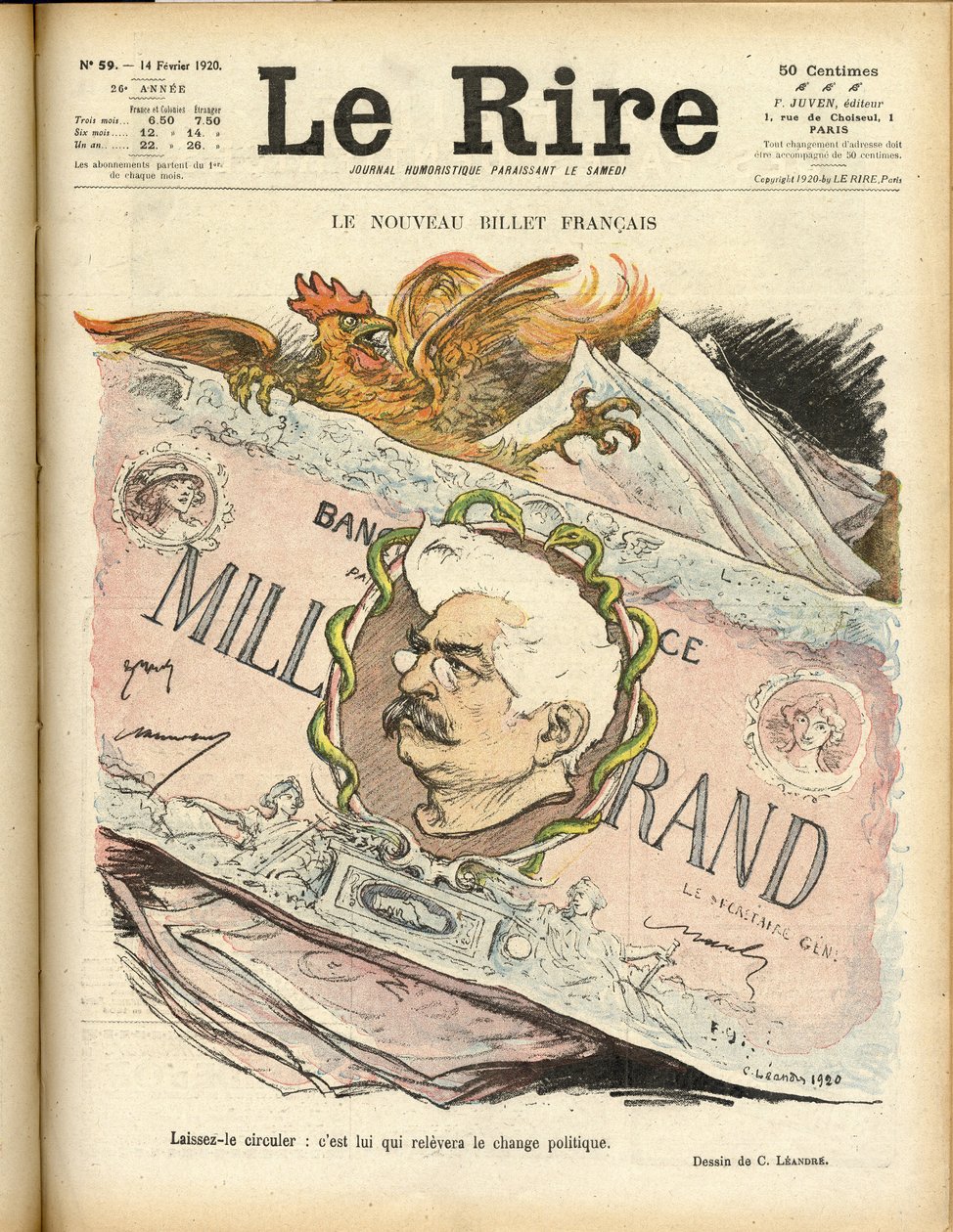 Charles Leandre (1862-1934) 为 Le Rire 的封面插图 作者 查尔斯·莱安德烈