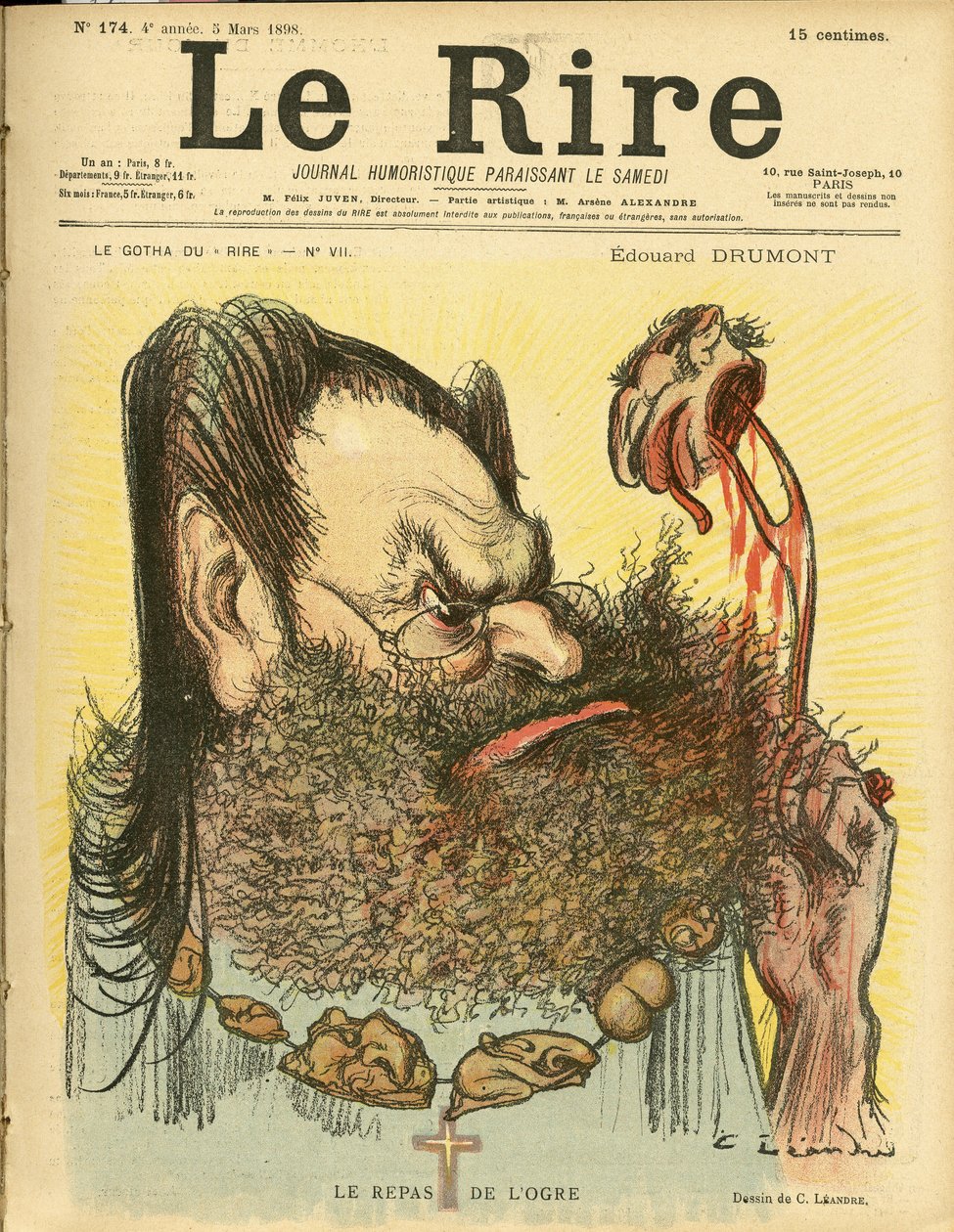 Charles Leandre (1862-1934) 为 Le Rire 的封面插图 作者 查尔斯·莱安德烈