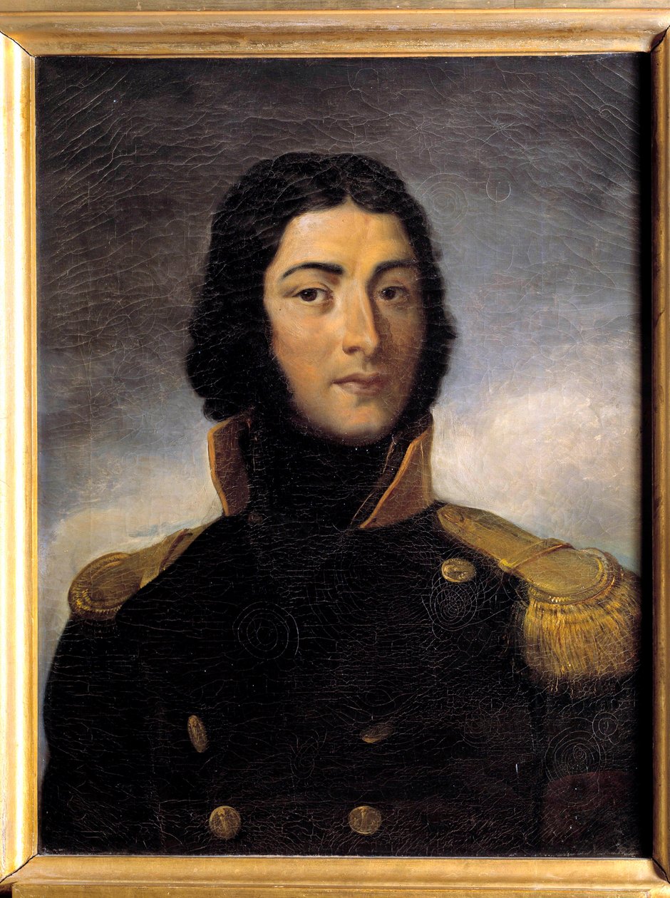 1792 年身穿船长制服的 Louis Lazare Hoche 将军 (1768-1797) 肖像 19 世纪 Charles Victor Lefebvre (1805-1882) 作画。 昏暗 0,72 x 0,55 m 作者 查尔斯·列斐伏尔