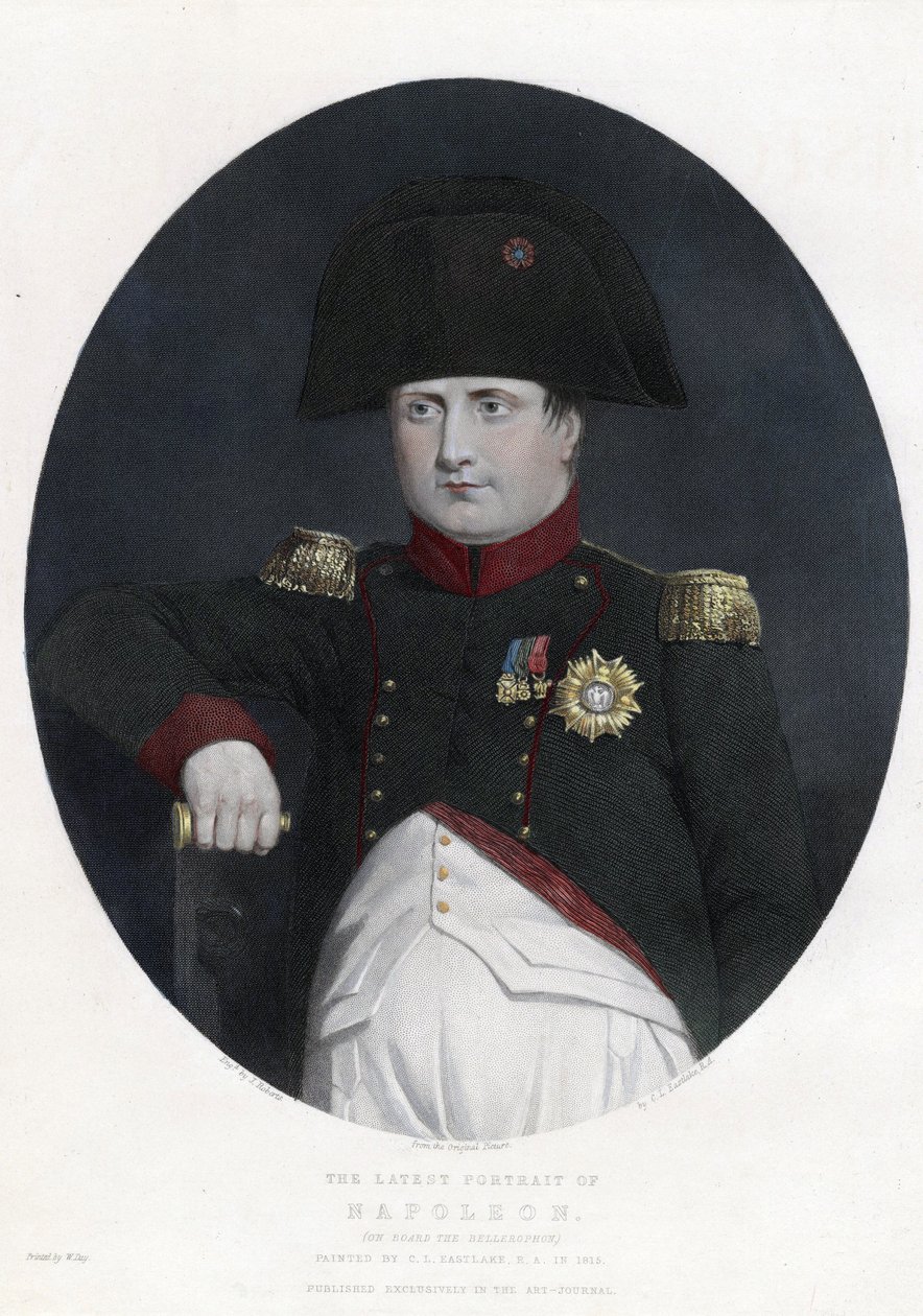 拿破仑在 Bellerophon 上的最新肖像 - Eastlake, Sir Charles Lock (1793-1865) - 1815 - 蚀刻，水彩 - 29,5x22,4 - 私人收藏 作者 查尔斯·洛克·伊斯特莱克