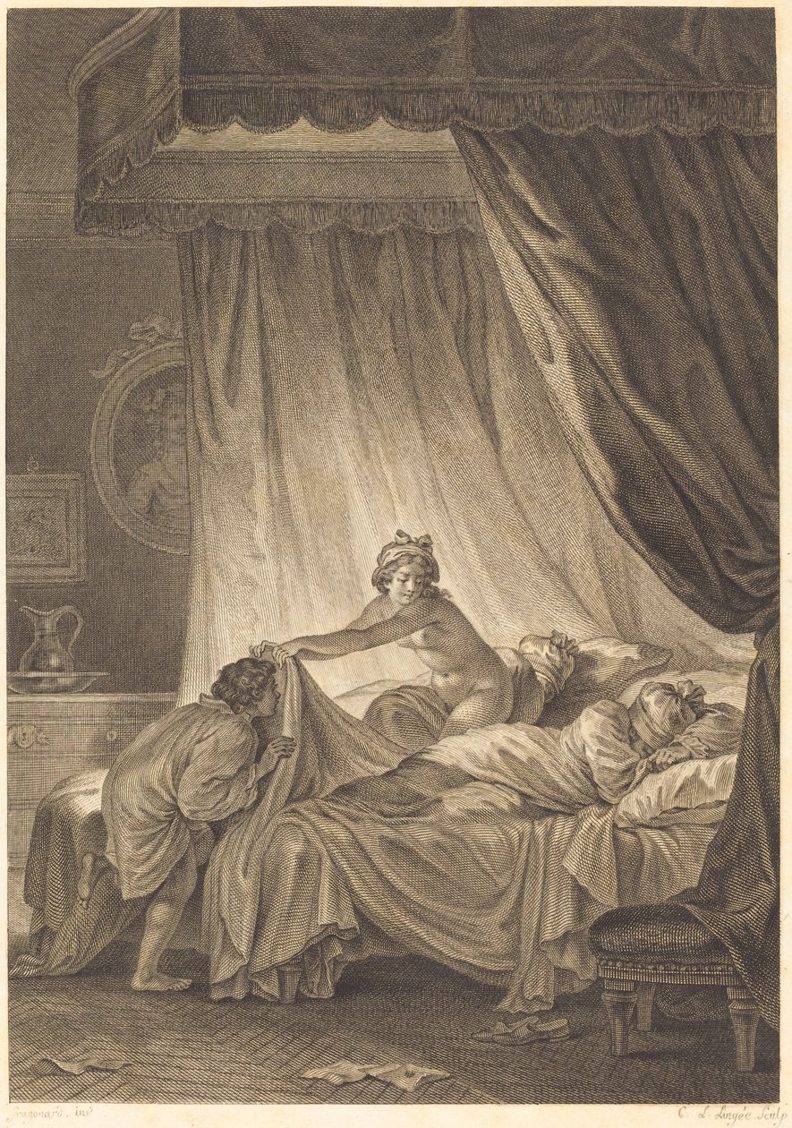 蒙娜丽莎：床 作者 查尔斯·路易斯·林吉（Jean Honore Fragonard）