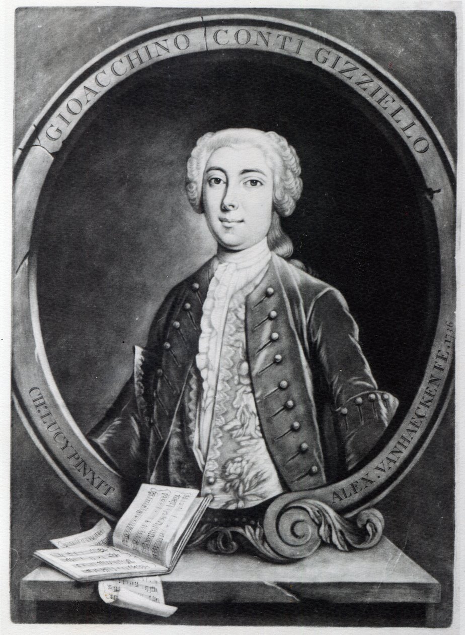 Gioacchino Conti，&39;Gizziello&39;，由Alexander Van Haecken雕刻，1736年 作者 查尔斯·露西