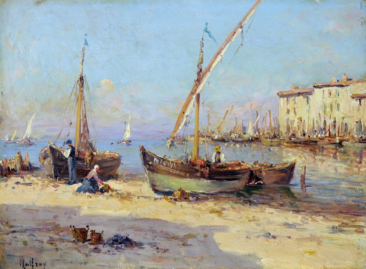 马提圭风景。查尔斯-马尔弗罗伊（1862-1918 年）的画作。木板油画。尺寸：29.5x40 厘米。必须注明：普罗旺斯问候基金会收藏，马赛 作者 查尔斯·马尔弗罗伊