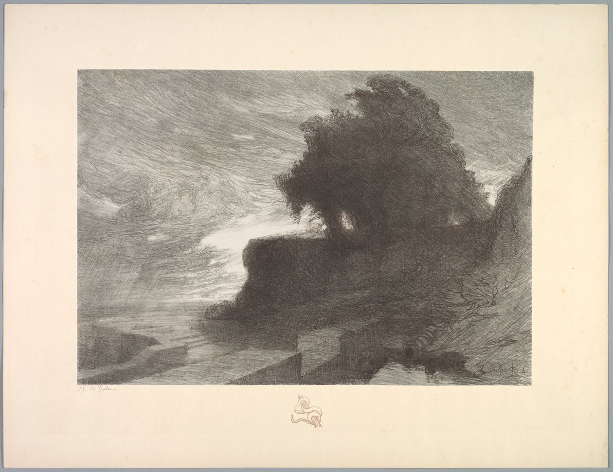 景观套件：《景观》，第4页，注释，蛇，1892-1893年。 作者 查尔斯·玛丽·杜拉克