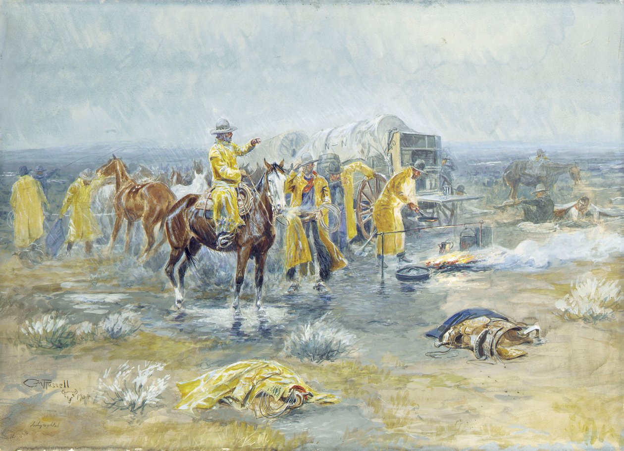 多雨的早晨，1904年 作者 查尔斯·马里恩·拉塞尔
