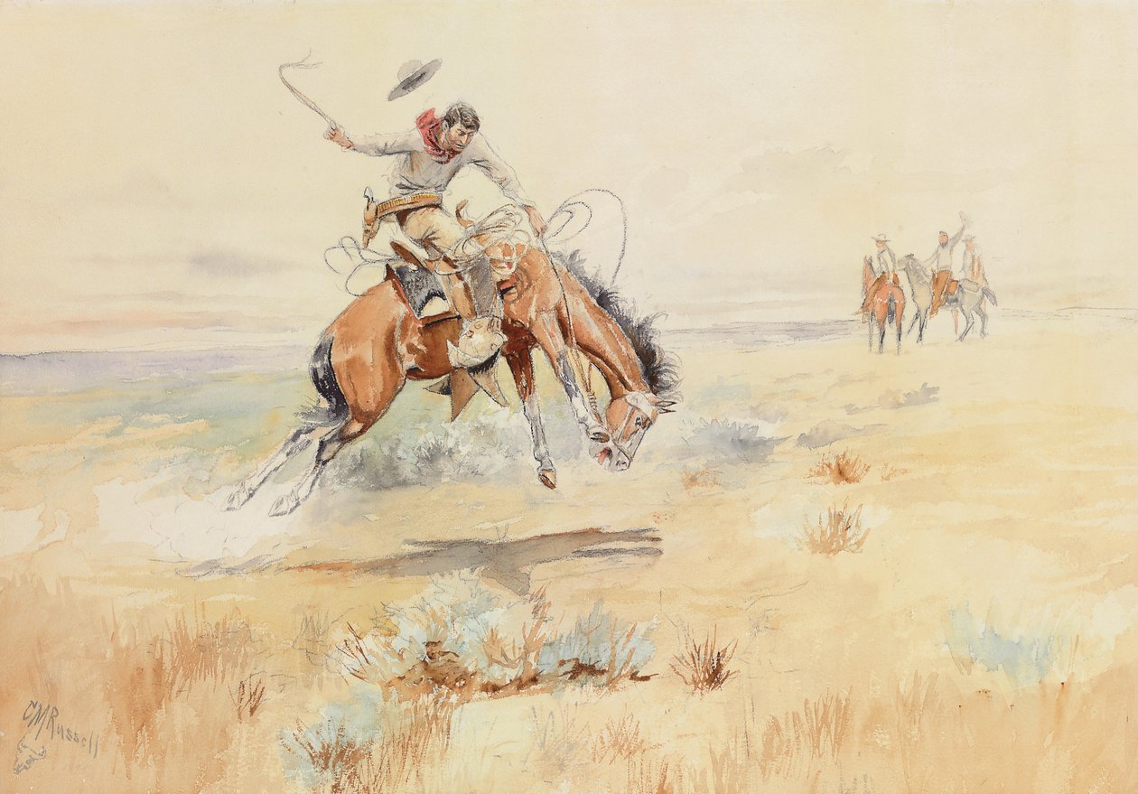 野马克星（Bronco Buster），1894年 作者 查尔斯·马里恩·拉塞尔