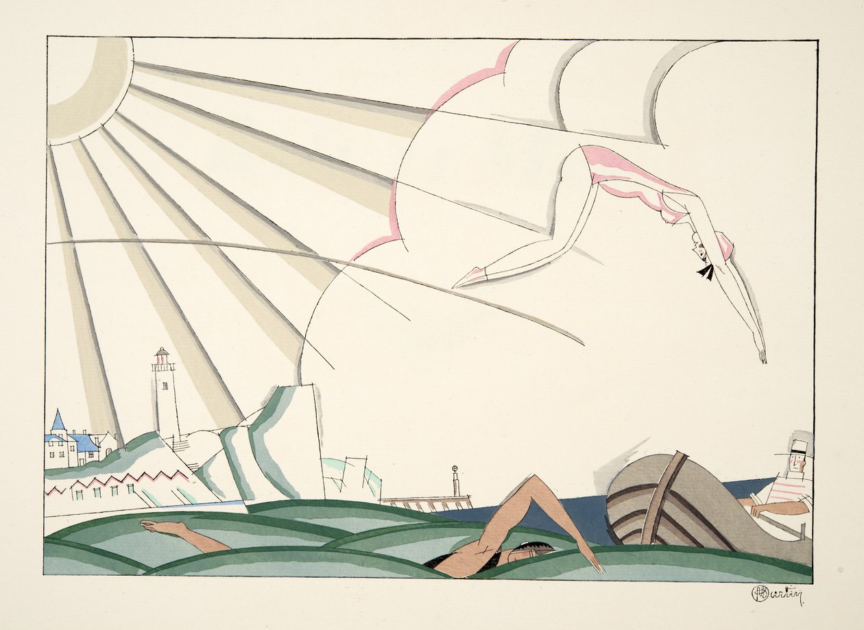体育和娱乐的海浴，酒吧。 1914年（模版印刷） 作者 查尔斯·马丁