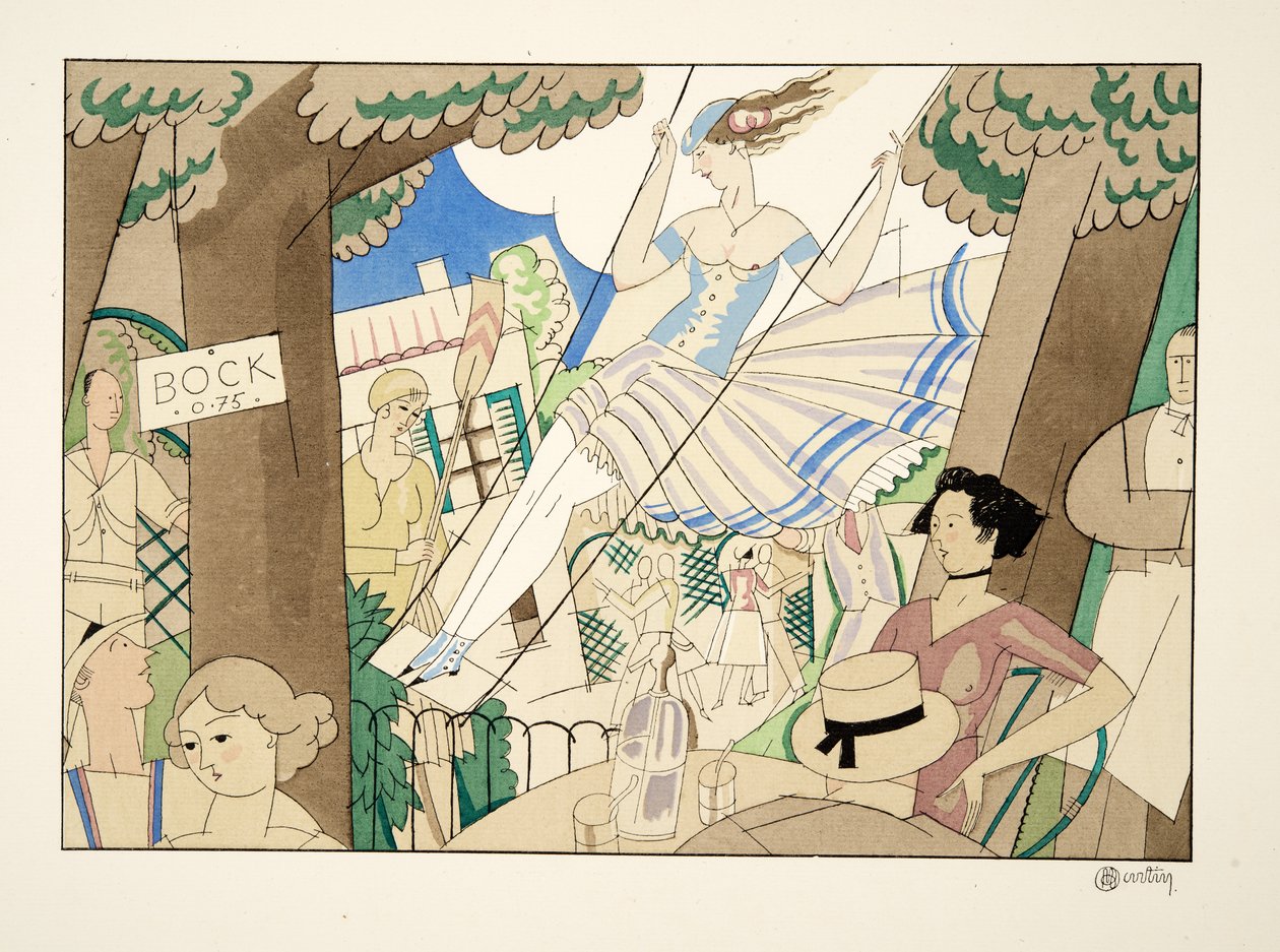 Swing，来自体育和娱乐，酒吧。 1914年（模版印刷） 作者 查尔斯·马丁