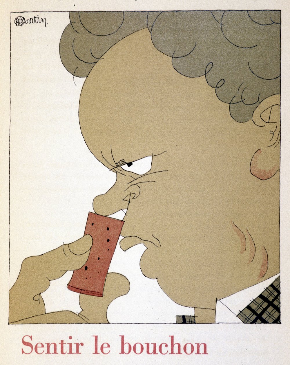 感受软木塞 - 在“Monseigneur le vin”中，查尔斯·马丁（Charles Martin，1884-1934 年）的画作，尼古拉斯 Etablissements 分册 作者 查尔斯·马丁