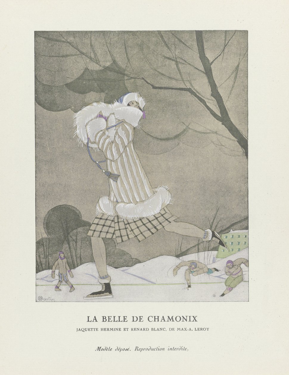 Belle de Chamonix，酒吧。 1924年（模版印刷） 作者 查尔斯·马丁