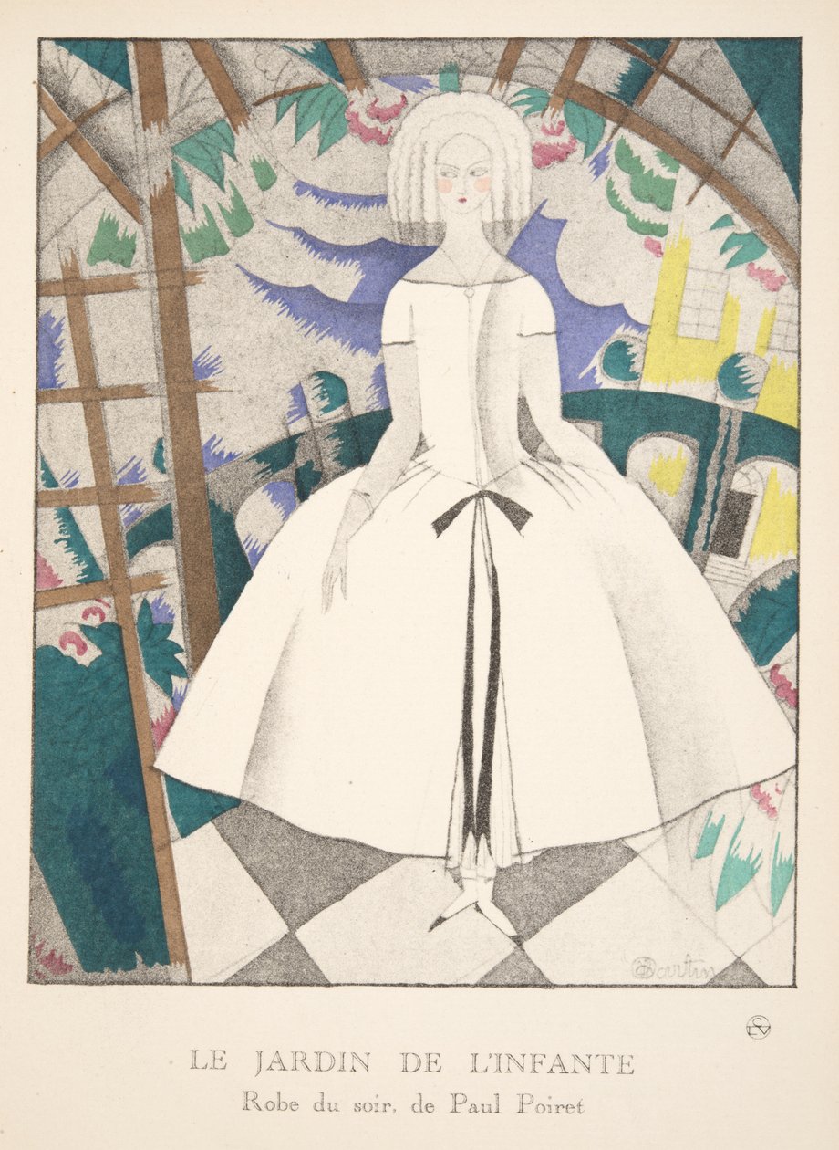 婴儿花园，来自时装系列，1920年（模版印刷） 作者 查尔斯·马丁
