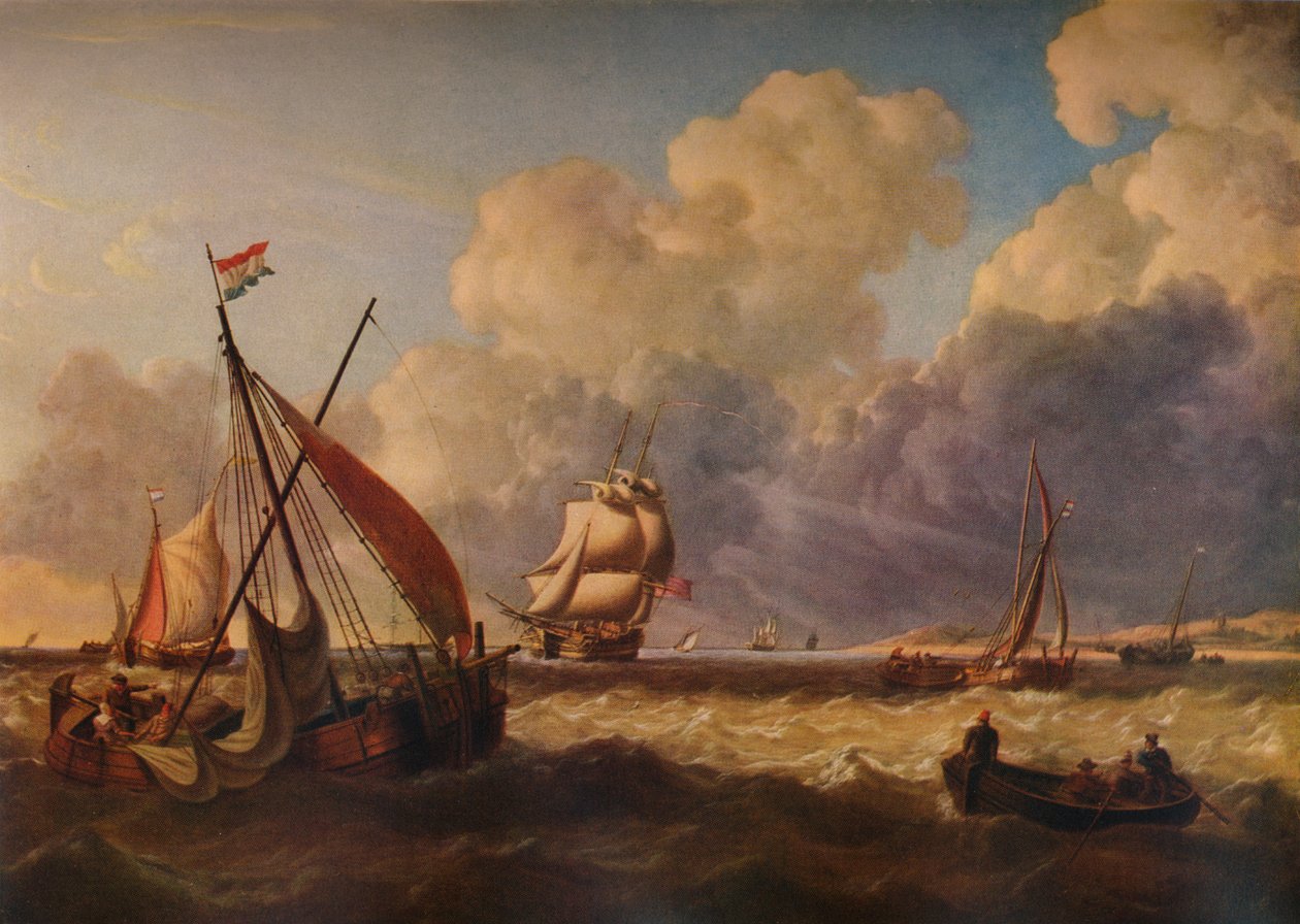1823年荷兰沿海渔船 作者 查尔斯·马丁·鲍威尔