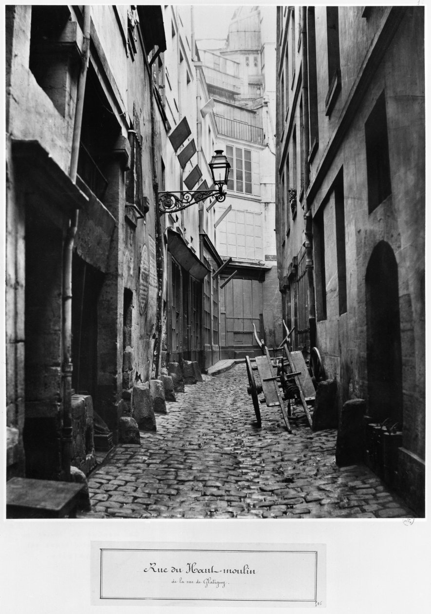 Rue du Haut Moulin，来自巴黎rue de Glatigny，1858-78 作者 查尔斯·马维尔