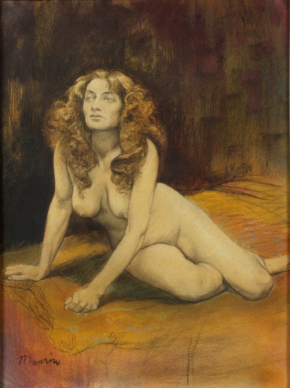 躺着的女性裸体，约1895年。 作者 查尔斯·莫林