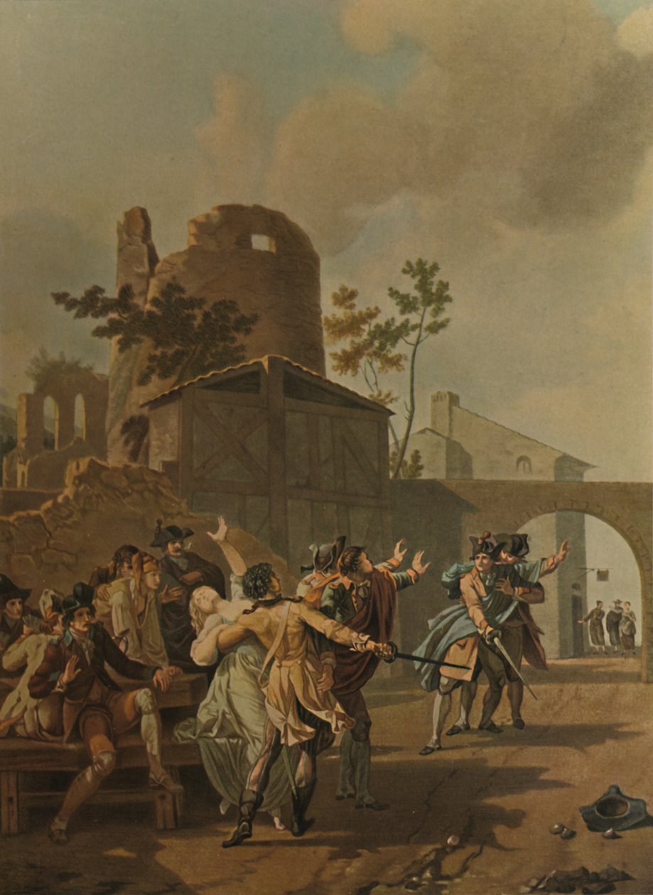 La Rixe，The Brawl，c1780，1913年 作者 查尔斯·梅尔基奥·Descourtis