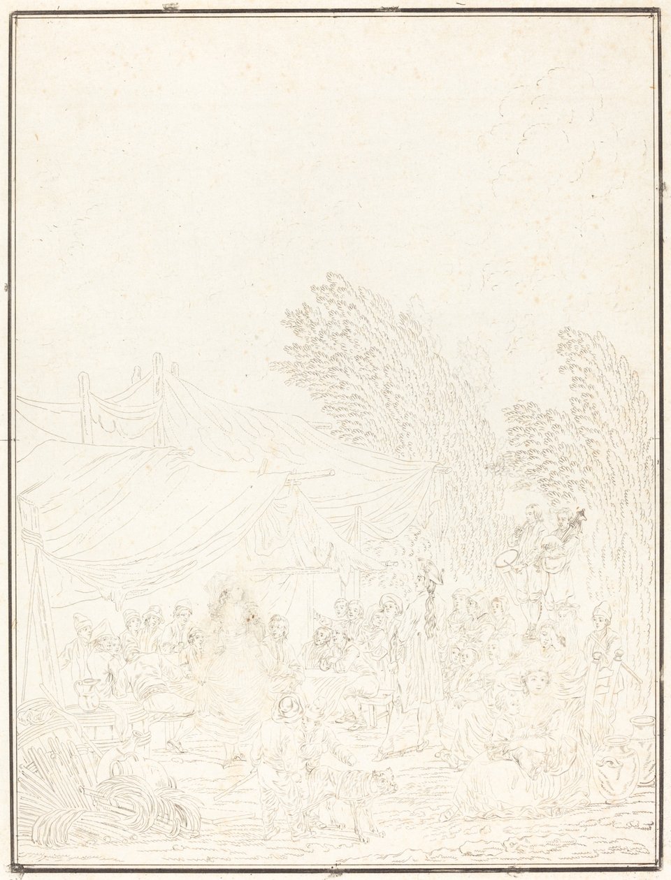 乡村婚礼，1785年。 作者 查尔斯·梅尔基奥·Descourtis