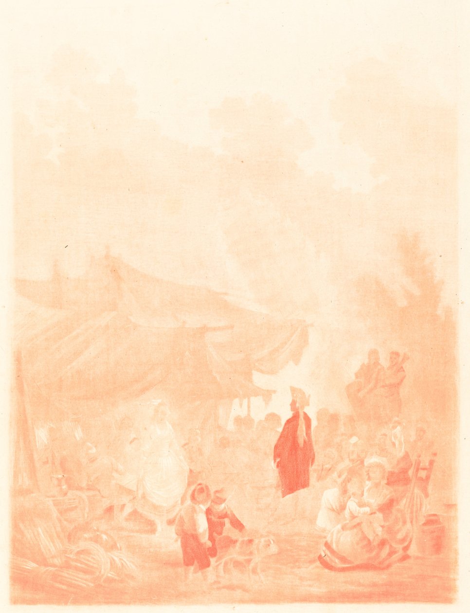乡村婚礼，1785年。 作者 查尔斯·梅尔基奥·Descourtis