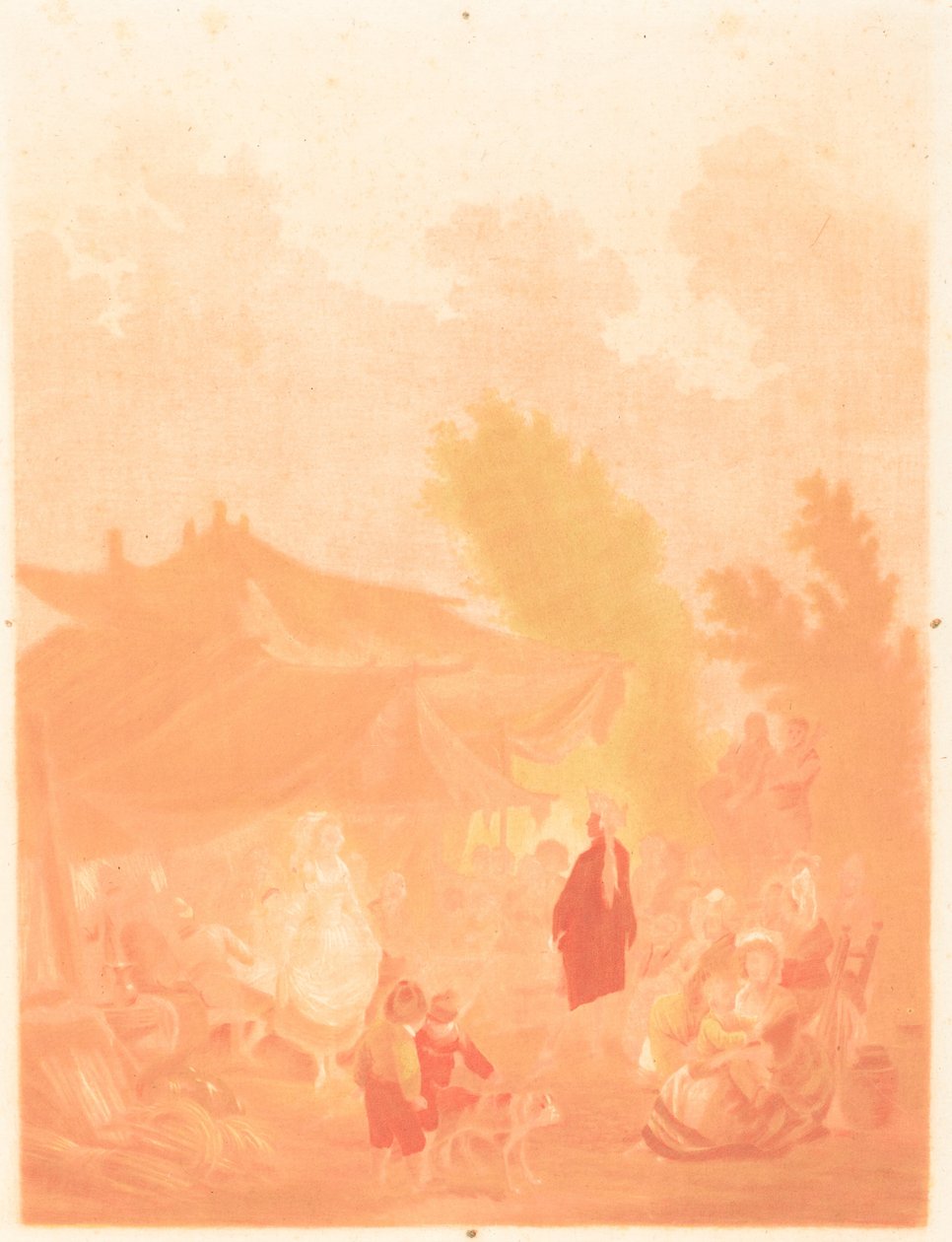 乡村婚礼，1785年。 作者 查尔斯·梅尔基奥·Descourtis